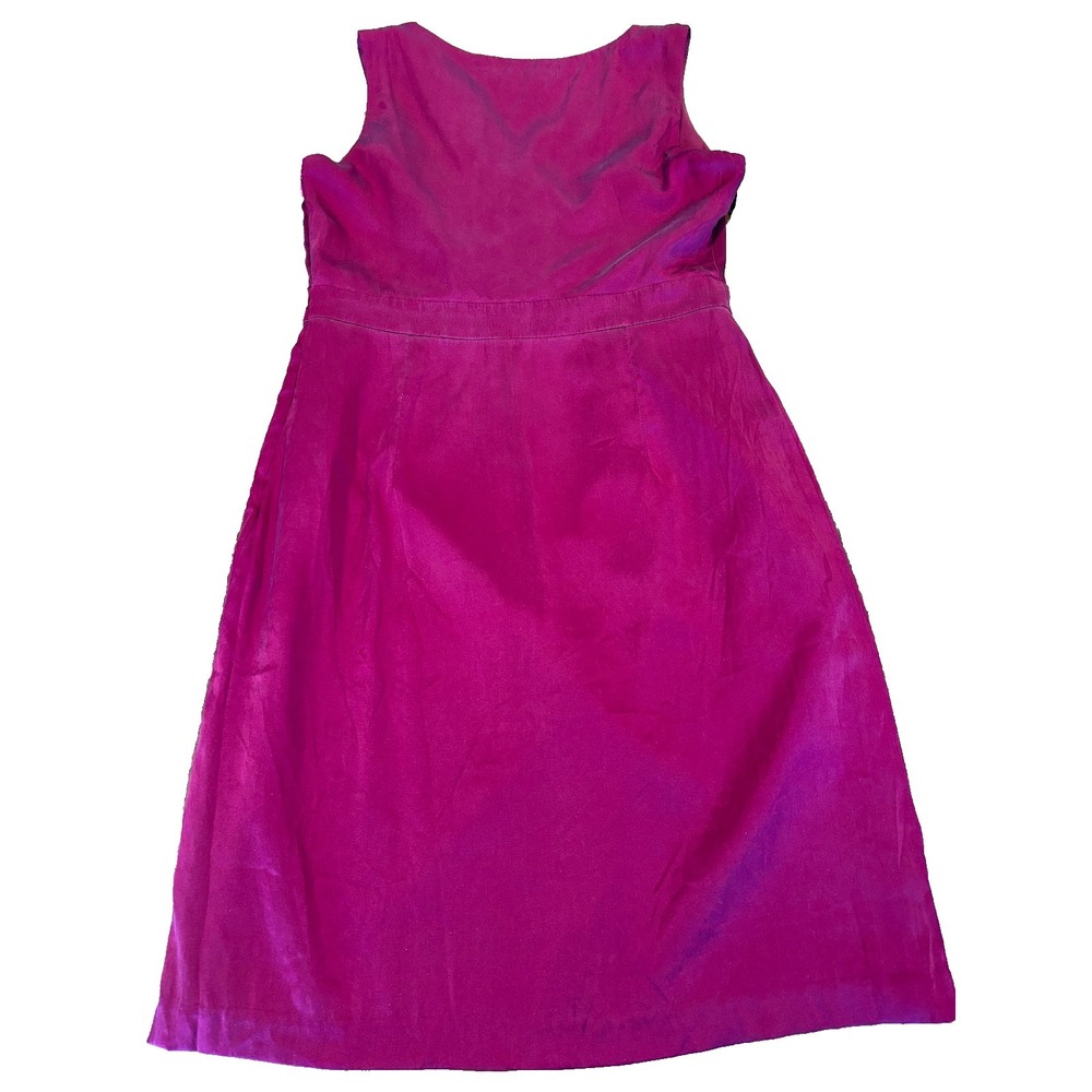 Josef bright pink 100% silk dress ruched womens' size medium party wedding guest - Picture 1 of 9